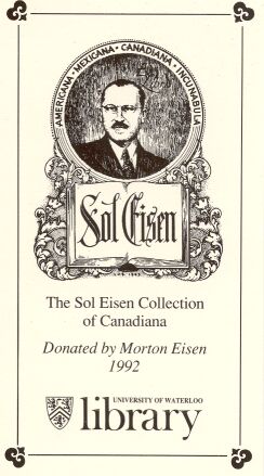 bookplate for the Sol Eisen collection