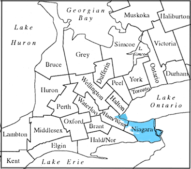 1934 - Hamilton and part of Niagara Peninsula