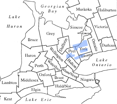 1959-1960 North of Metro Toronto (incl. Caledon Hills, Newmarket, Uxbridge, Richmond Hill, Oshawa, Pickering, Aurora, Brampton, Richmond Hill