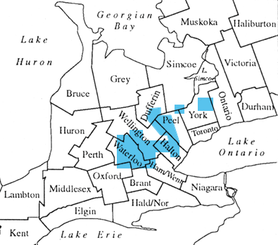 1982 - Waterloo Region, Guelph, Wellington, Milton, Orangeville, Newmarket-Aurora