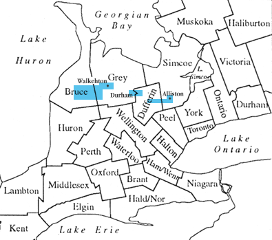1983 - Durham and Walkerton Areas, Dundalk, Shelburne, Alliston
