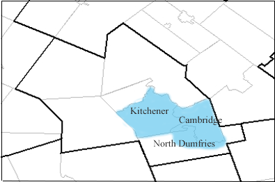Kitchener, Cambridge and part of North Dumfries 1975 Air Photo